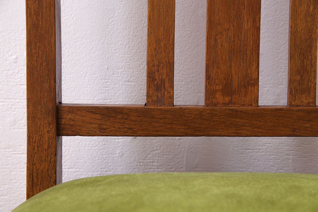 アンティーク家具　和製アンティーク　落ち着きのある色味のナラ材のチェア(椅子、ダイニングチェア)(3)