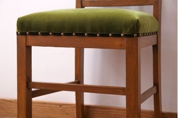 アンティーク家具　和製アンティーク　落ち着きのある色味のナラ材のチェア(椅子、ダイニングチェア)(3)