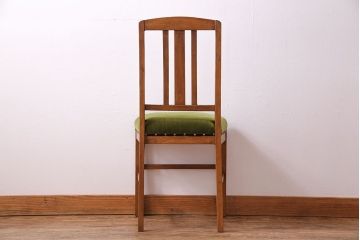 アンティーク家具　和製アンティーク　落ち着きのある色味のナラ材のチェア(椅子、ダイニングチェア)(3)