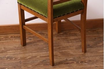 アンティーク家具　和製アンティーク　落ち着きのある色味のナラ材のチェア(椅子、ダイニングチェア)(3)