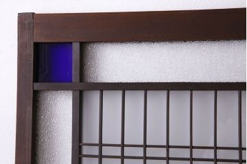 【M様ご成約済み・ご決済用】大正ロマン香る当時物の色ガラスが美しいガラス引き戸(ガラス戸、建具)4枚セット