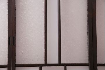 【M様ご成約済み・ご決済用】大正ロマン香る当時物の色ガラスが美しいガラス引き戸(ガラス戸、建具)4枚セット