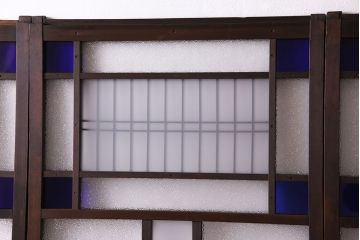 【M様ご成約済み・ご決済用】大正ロマン香る当時物の色ガラスが美しいガラス引き戸(ガラス戸、建具)4枚セット