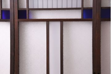 【M様ご成約済み・ご決済用】大正ロマン香る当時物の色ガラスが美しいガラス引き戸(ガラス戸、建具)4枚セット