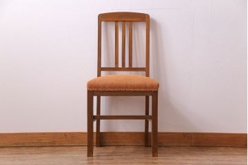 アンティーク家具　和製アンティーク　落ち着きのある色味のナラ材のチェア(椅子、ダイニングチェア)