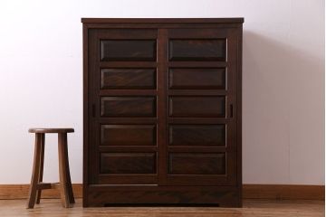 ビンテージ　松本民芸家具 落ち着いた雰囲気のA型下駄箱(収納棚)(定価約24万円)(1)