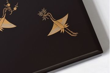 アンティーク雑貨　未使用　平安象彦　松喰鶴蒔絵手許箱(漆器)
