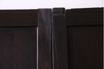 古民具・骨董　古い木の渋さが魅力の帯戸(板戸、引き戸、建具)4枚セット