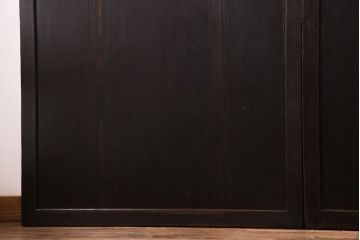 古民具・骨董　古い木の渋さが魅力の帯戸(板戸、引き戸、建具)4枚セット