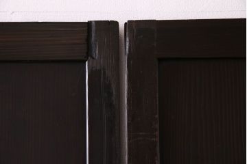 古民具・骨董　古い木の渋さが魅力の帯戸(板戸、引き戸、建具)4枚セット