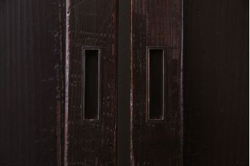 古民具・骨董　古い木の渋さが魅力の帯戸(板戸、引き戸、建具)4枚セット