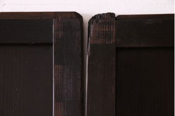 古民具・骨董　古い木の渋さが魅力の帯戸(板戸、引き戸、建具)4枚セット