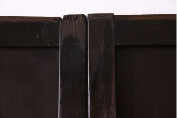 古民具・骨董　古い木の渋さが魅力の帯戸(板戸、引き戸、建具)4枚セット