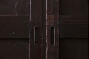 古民具・骨董　古い木の渋さが魅力の帯戸(板戸、引き戸、建具)4枚セット