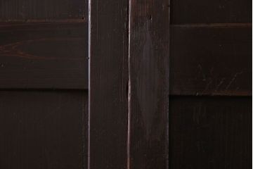 古民具・骨董　古い木の渋さが魅力の帯戸(板戸、引き戸、建具)4枚セット