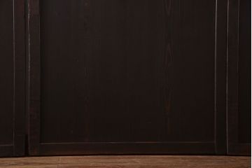 古民具・骨董　古い木の渋さが魅力の帯戸(板戸、引き戸、建具)4枚セット