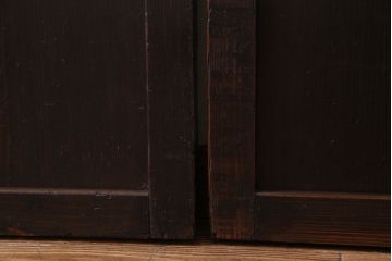 古民具・骨董　古い木の渋さが魅力の帯戸(板戸、引き戸、建具)4枚セット
