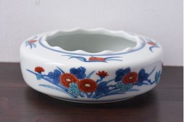 アンティーク雑貨　十三代今泉今右衛門　錦花絵灰皿(未使用)