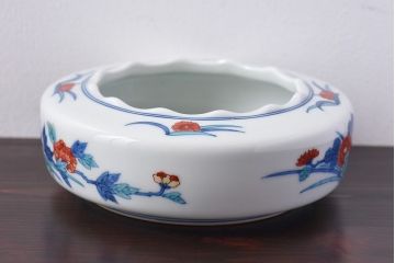 アンティーク雑貨　十三代今泉今右衛門　錦花絵灰皿(未使用)