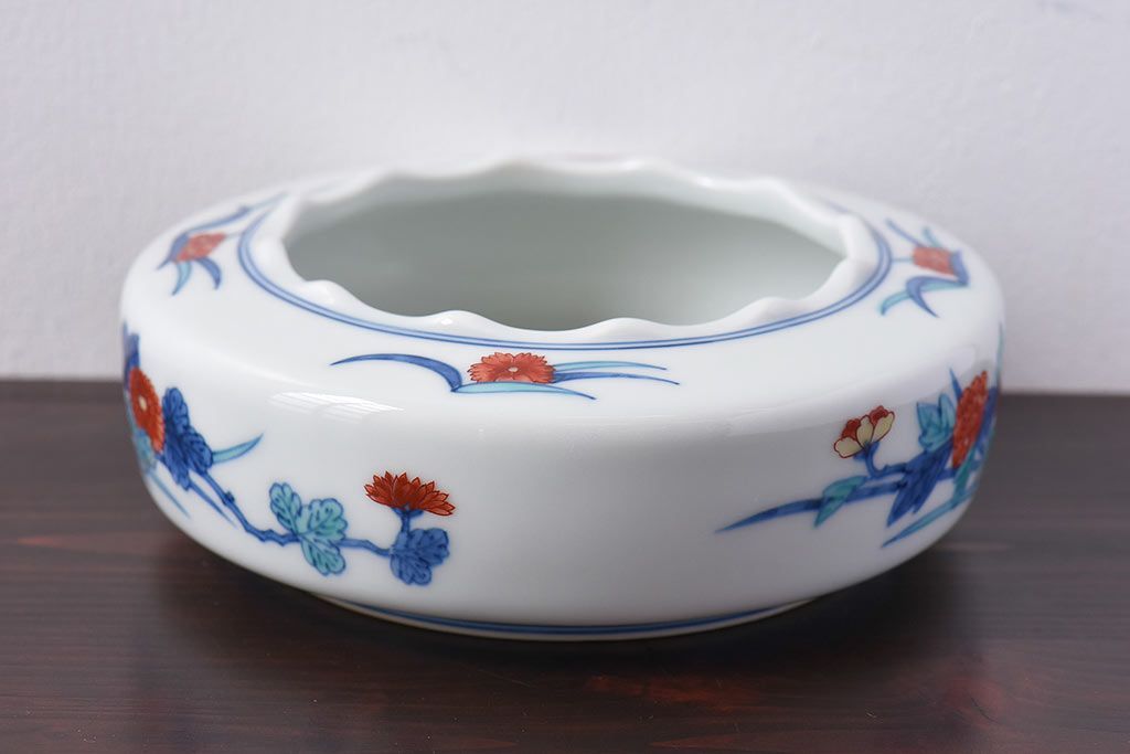 アンティーク雑貨　十三代今泉今右衛門　錦花絵灰皿(未使用)