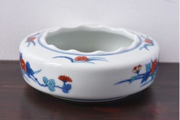 アンティーク雑貨　十三代今泉今右衛門　錦花絵灰皿(未使用)