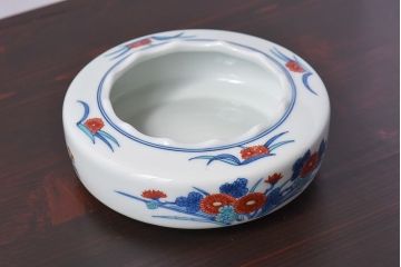 アンティーク雑貨　十三代今泉今右衛門　錦花絵灰皿(未使用)
