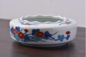 アンティーク雑貨　十三代今泉今右衛門　錦花絵灰皿(未使用)