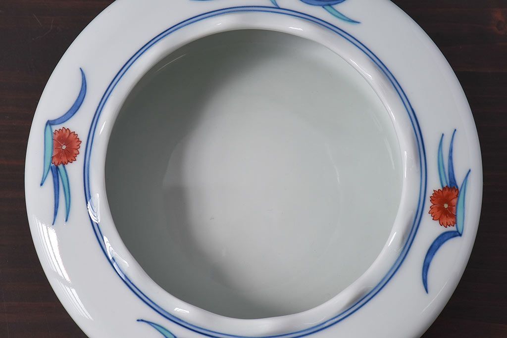 アンティーク雑貨　十三代今泉今右衛門　錦花絵灰皿(未使用)