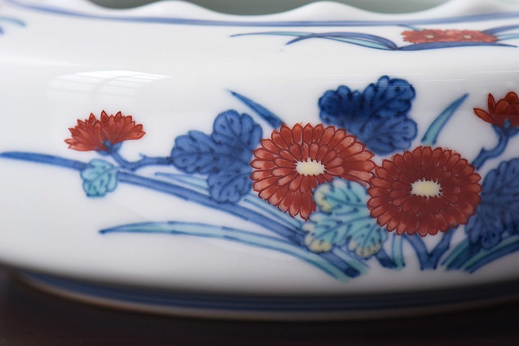 アンティーク雑貨　十三代今泉今右衛門　錦花絵灰皿(未使用)