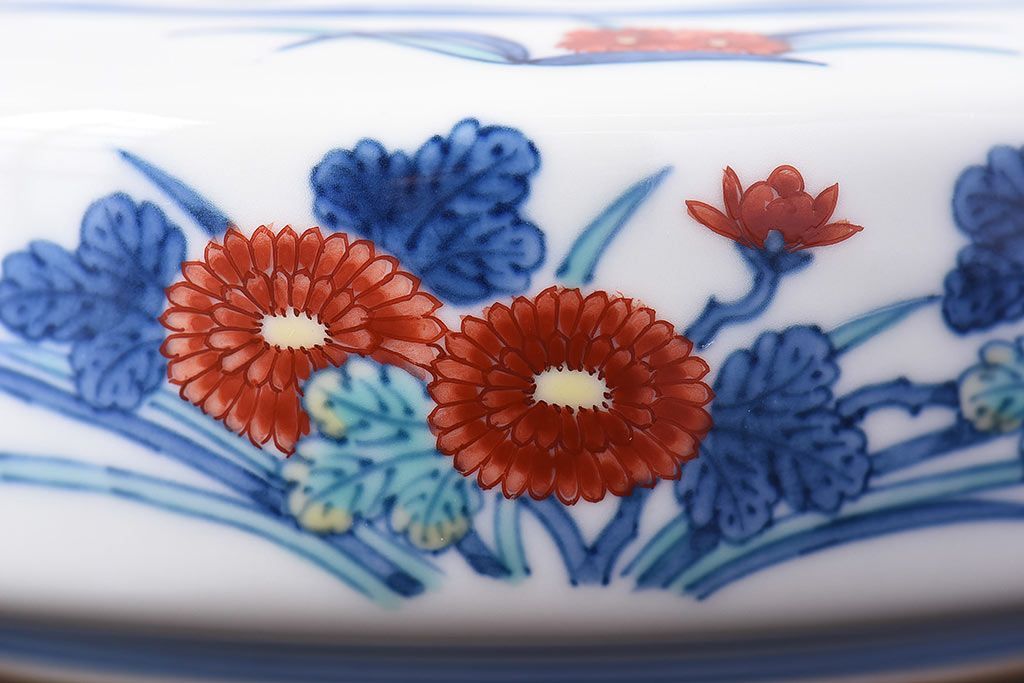 アンティーク雑貨　十三代今泉今右衛門　錦花絵灰皿(未使用)