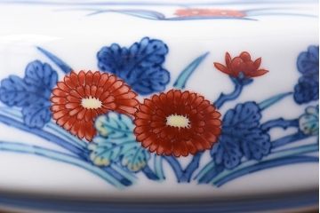 アンティーク雑貨　十三代今泉今右衛門　錦花絵灰皿(未使用)