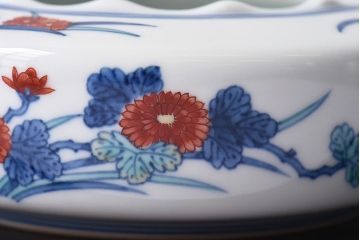 アンティーク雑貨　十三代今泉今右衛門　錦花絵灰皿(未使用)