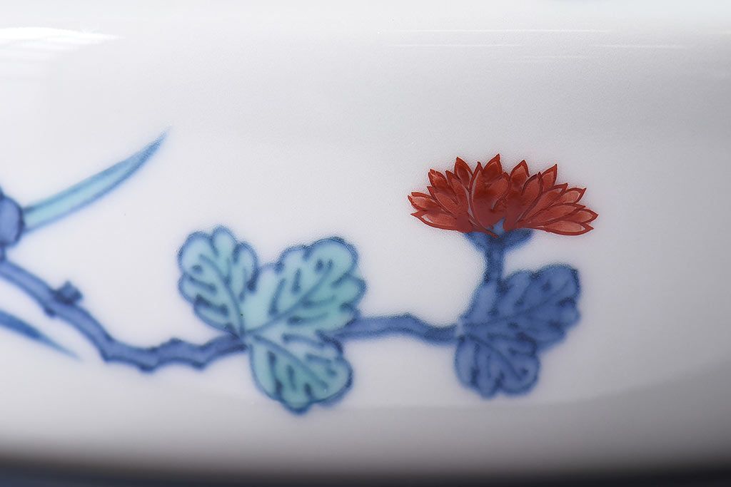 アンティーク雑貨　十三代今泉今右衛門　錦花絵灰皿(未使用)