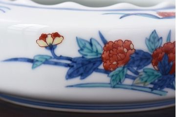 アンティーク雑貨　十三代今泉今右衛門　錦花絵灰皿(未使用)