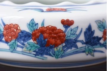 アンティーク雑貨　十三代今泉今右衛門　錦花絵灰皿(未使用)