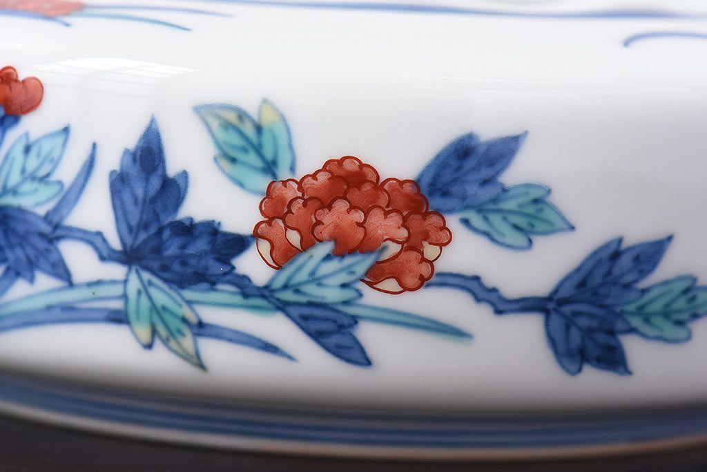 アンティーク雑貨　十三代今泉今右衛門　錦花絵灰皿(未使用)