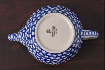 アンティーク雑貨　ポーランド　ボレスワヴィエツ　ピーコック・アイズ　ティーポット(キッチン雑貨)