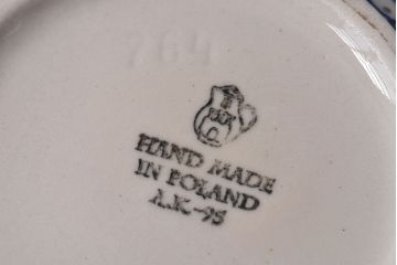 アンティーク雑貨　ポーランド　ボレスワヴィエツ　ピーコック・アイズ　ティーポット(キッチン雑貨)