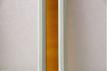 和製アンティーク　色ガラスの組み合わせが愛らしいペイントガラス戸(窓、ガラス引き戸、建具)2枚セット