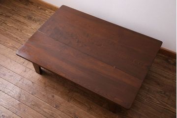 ヴィンテージ家具　ビンテージ　樺材　シンプルなデザインのリビングテーブル(ローテーブル、座卓)