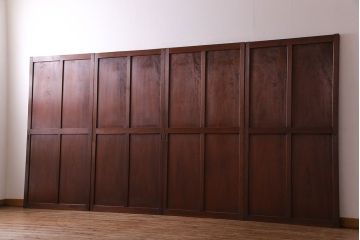 【I様ご成約済み】和製アンティーク　存在感のあるモダンな板戸(引き戸、建具)4枚セット