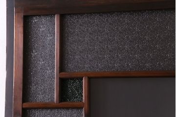 【K様ご決済用】大正ロマン　当時物色ガラス入り!ダイヤガラスとの組み合わせが美しいガラス引き戸(引き戸、ガラス戸、建具)