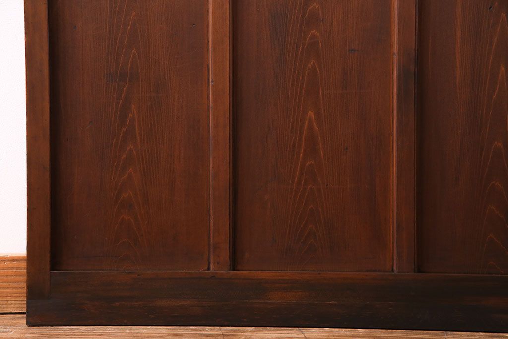 【K様ご決済用】大正ロマン　当時物色ガラス入り!ダイヤガラスとの組み合わせが美しいガラス引き戸(引き戸、ガラス戸、建具)