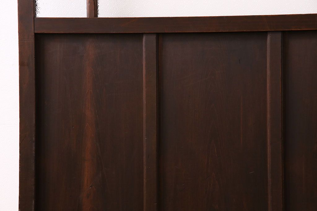 【K様ご決済用】大正ロマン　当時物色ガラス入り!ダイヤガラスとの組み合わせが美しいガラス引き戸(引き戸、ガラス戸、建具)