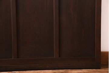 【K様ご決済用】大正ロマン　当時物色ガラス入り!ダイヤガラスとの組み合わせが美しいガラス引き戸(引き戸、ガラス戸、建具)