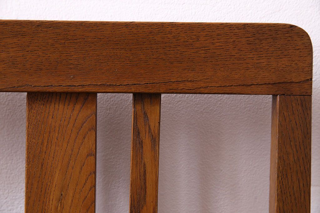 アンティーク家具　和製アンティーク　木のぬくもりを感じるナラ材のシンプルチェア(椅子、ダイニングチェア)