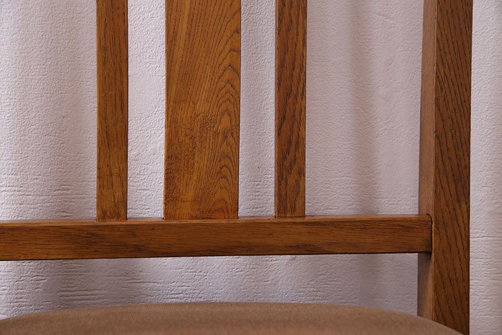 アンティーク家具　和製アンティーク　木のぬくもりを感じるナラ材のシンプルチェア(椅子、ダイニングチェア)