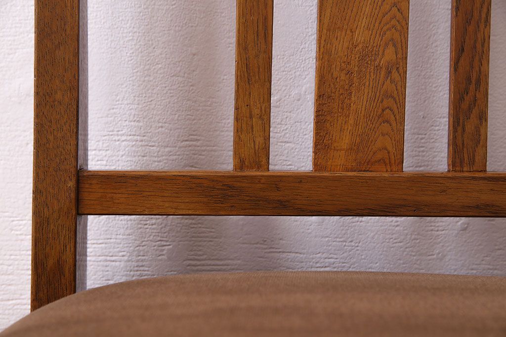 アンティーク家具　和製アンティーク　木のぬくもりを感じるナラ材のシンプルチェア(椅子、ダイニングチェア)