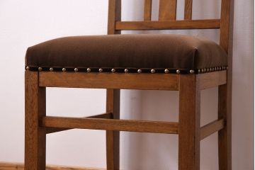 アンティーク家具　和製アンティーク　木のぬくもりを感じるナラ材のシンプルチェア(椅子、ダイニングチェア)
