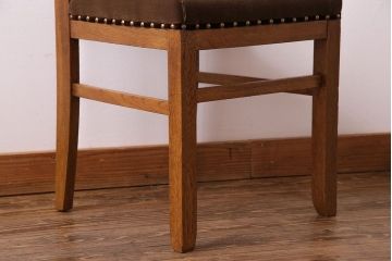 アンティーク家具　和製アンティーク　木のぬくもりを感じるナラ材のシンプルチェア(椅子、ダイニングチェア)